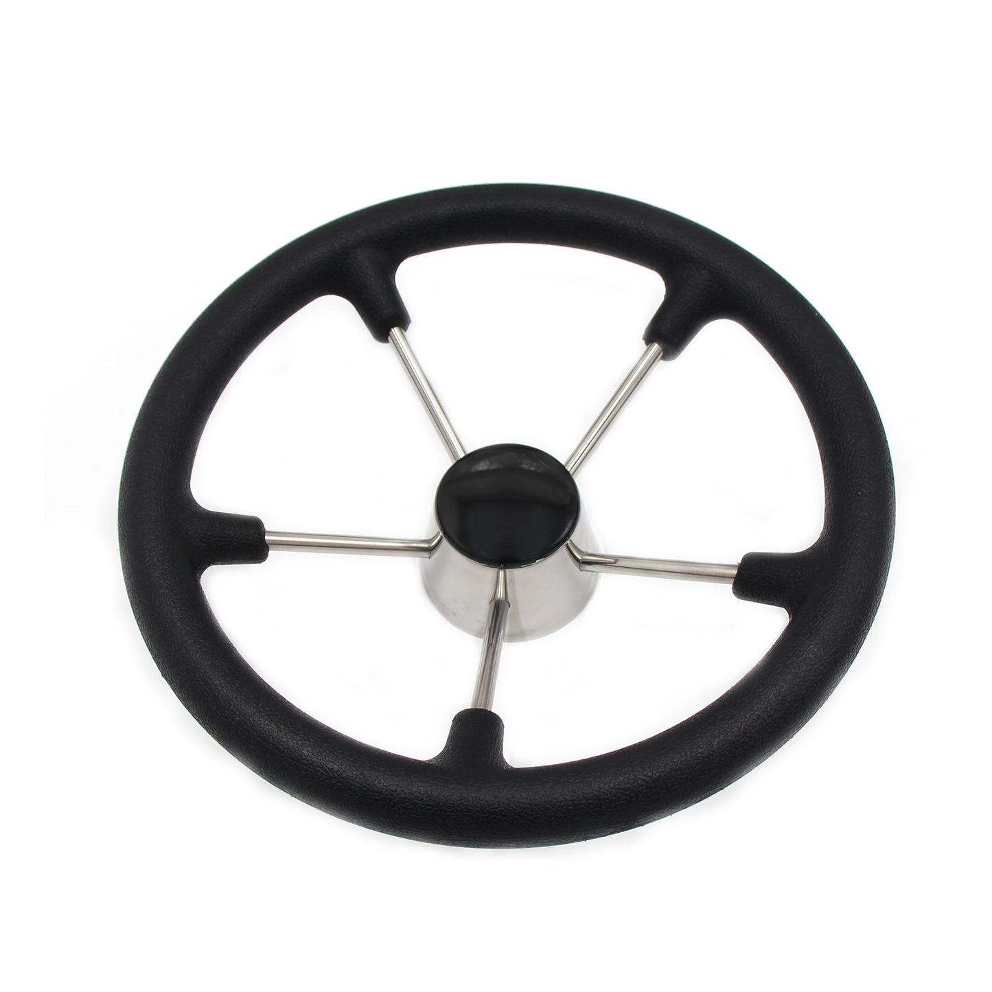 Black Marine Steering Wheel 13-1/2" ,Stainless Steel with Anti-skid Function Boat Accessories