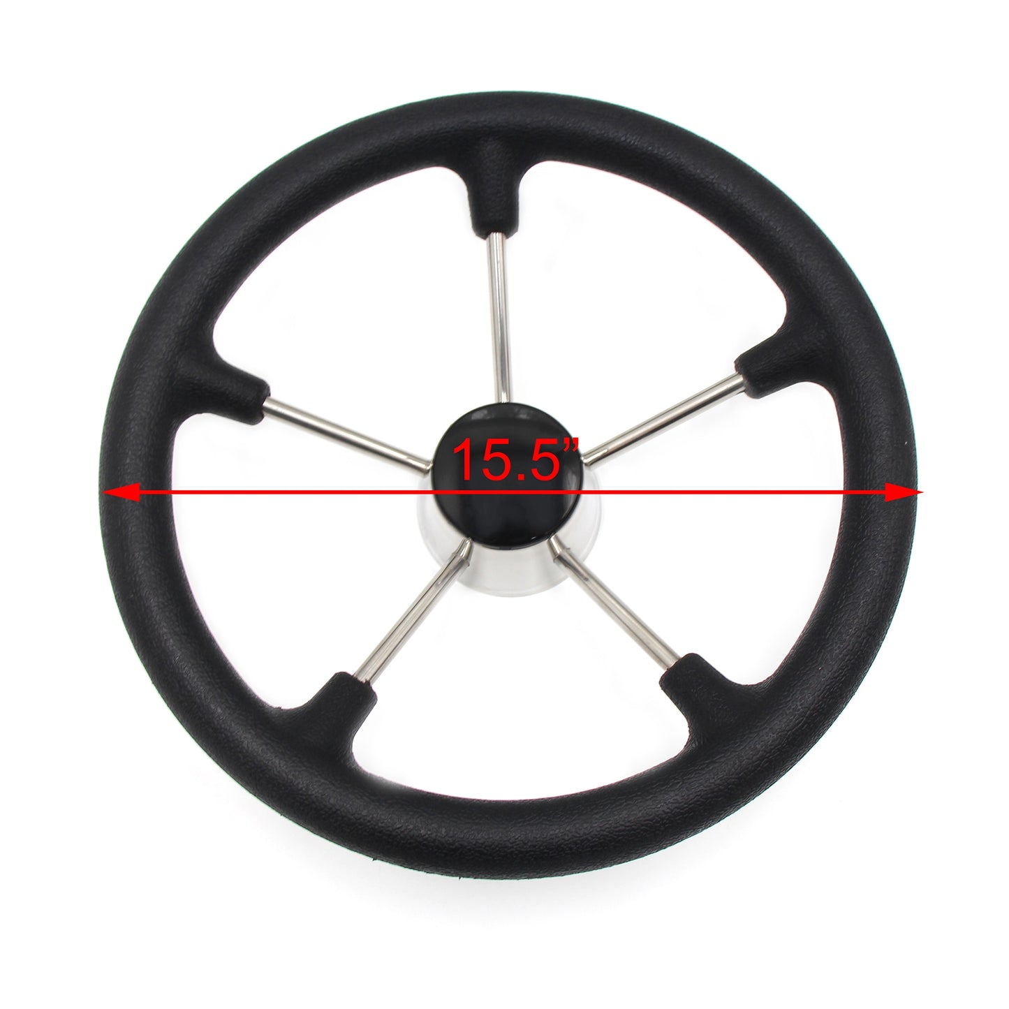 Black Marine Steering Wheel 13-1/2" ,Stainless Steel with Anti-skid Function Boat Accessories