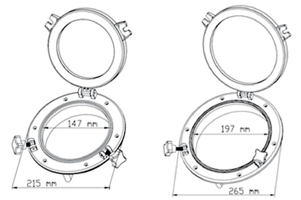 Marine Boat Round Opening Porthole 8", 10" Yacht Replacement Window Hole