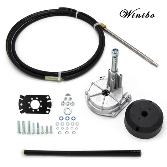 Marine Rotary Mechanical Steering System A Set With Helm, Cable, Bezel, Engine Connection Kits