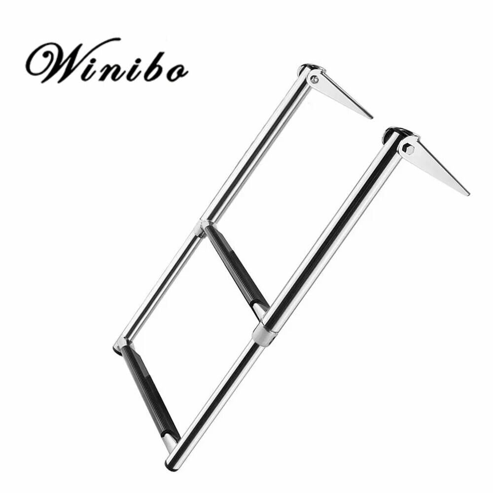 Yacht stainless steel sewer ladder 2/3/4 stainless steel telescopic ladder Deck ladder