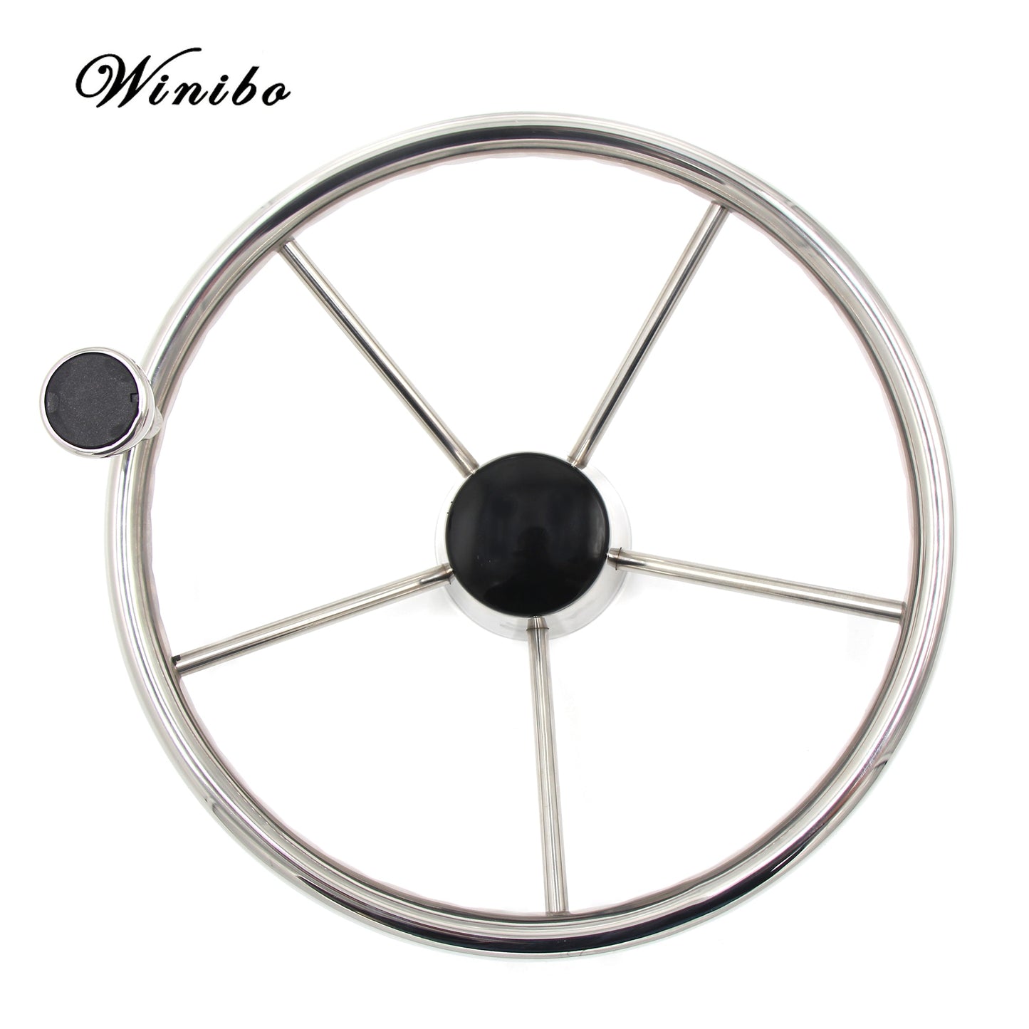 Marine Stainless Steel Steering 5-Spoke With Knob Grip