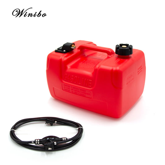 3.2 Gallon 12L Portable Gas Fuel Tank For Marine Outboard With Gauge And Fuel Hose Connector