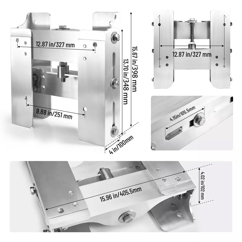 Winibo Marine Anodized Nautical Jack Plate Outboards Motors Boat Engine Lifting Bracket 4-inch Setback,4-inch Vertical Extension