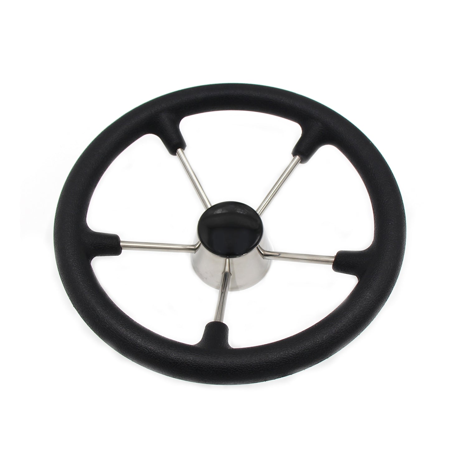 Black Marine Steering Wheel 13-1/2" ,Stainless Steel  with Anti-skid Function Boat Accessories