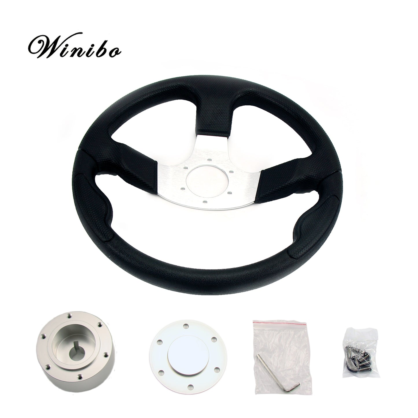 Winibo WH003 Marine Steering Wheel Super Rust Resistent Anodized Alluminum Alloy wheel in 13 1/2" in Diameter