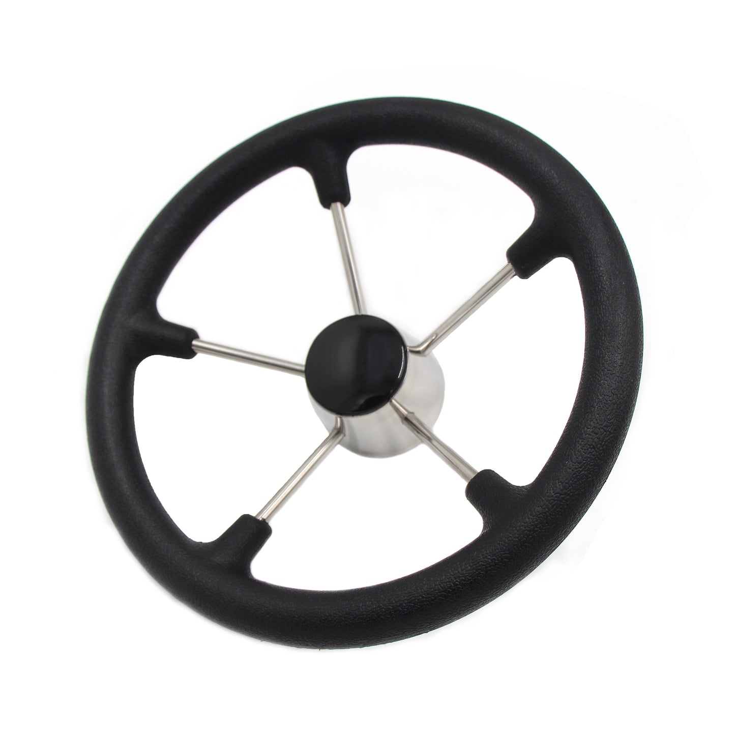 Black Marine Steering Wheel 13-1/2" ,Stainless Steel  with Anti-skid Function Boat Accessories