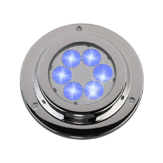 LED Stainless Steel 316 Marine Underwater Light/IP68/10-30VDC/14W/White/Blue