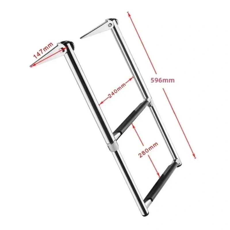 Yacht stainless steel sewer ladder 2/3/4 stainless steel telescopic ladder Deck ladder