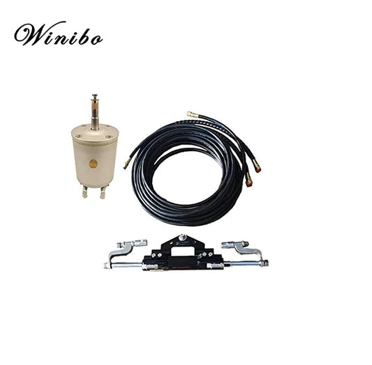 Winibo ZA0500 Pro Hydraulic Steering kit for High-Speed Boat with Cylinder Helm and Hose Included