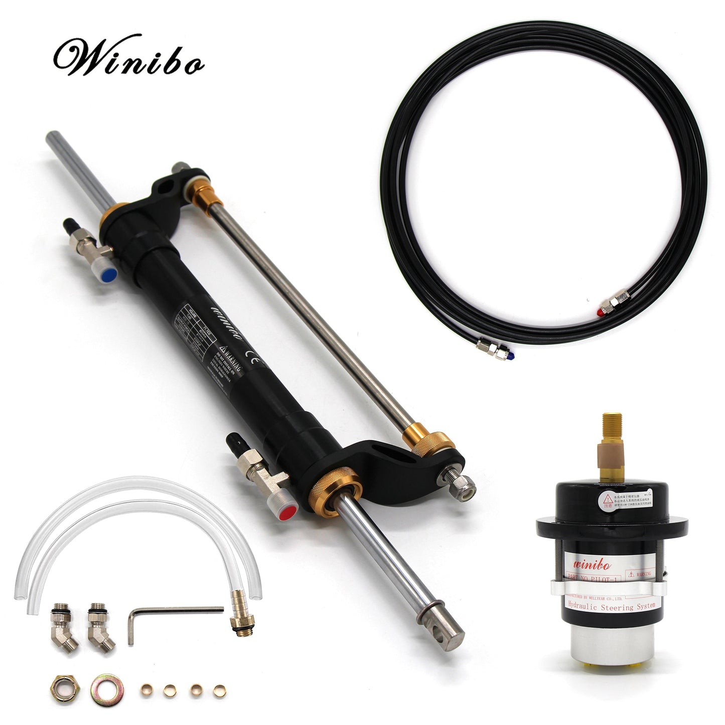 Winibo ZA0301 Boat Hydraulic Steering Kit for Outboard up to 90HP