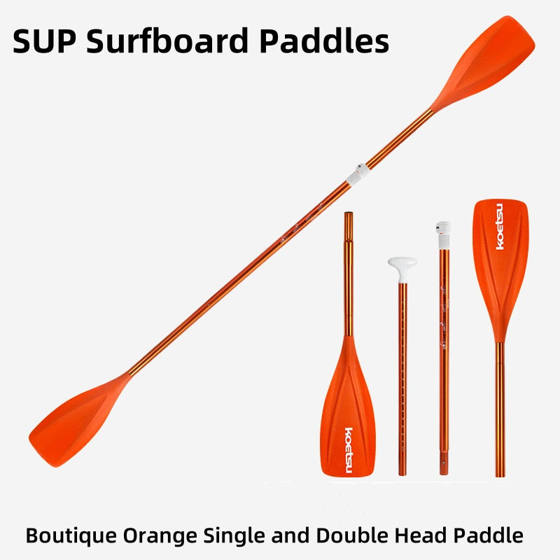 Aluminum orange single and double head dual purpose paddle kayak paddle combo sup paddle