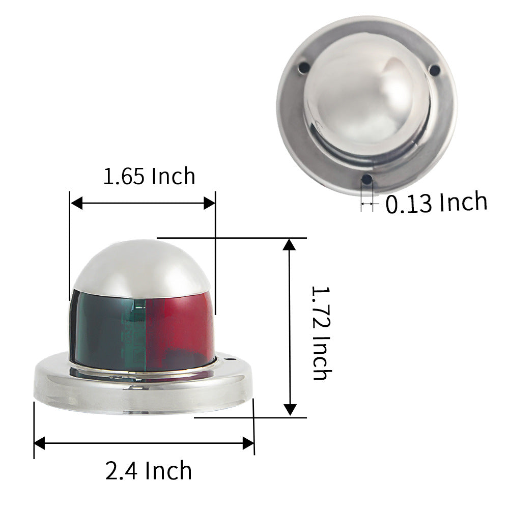 LED Stainless steel 316 Marine navigation light 12VDC red and green light