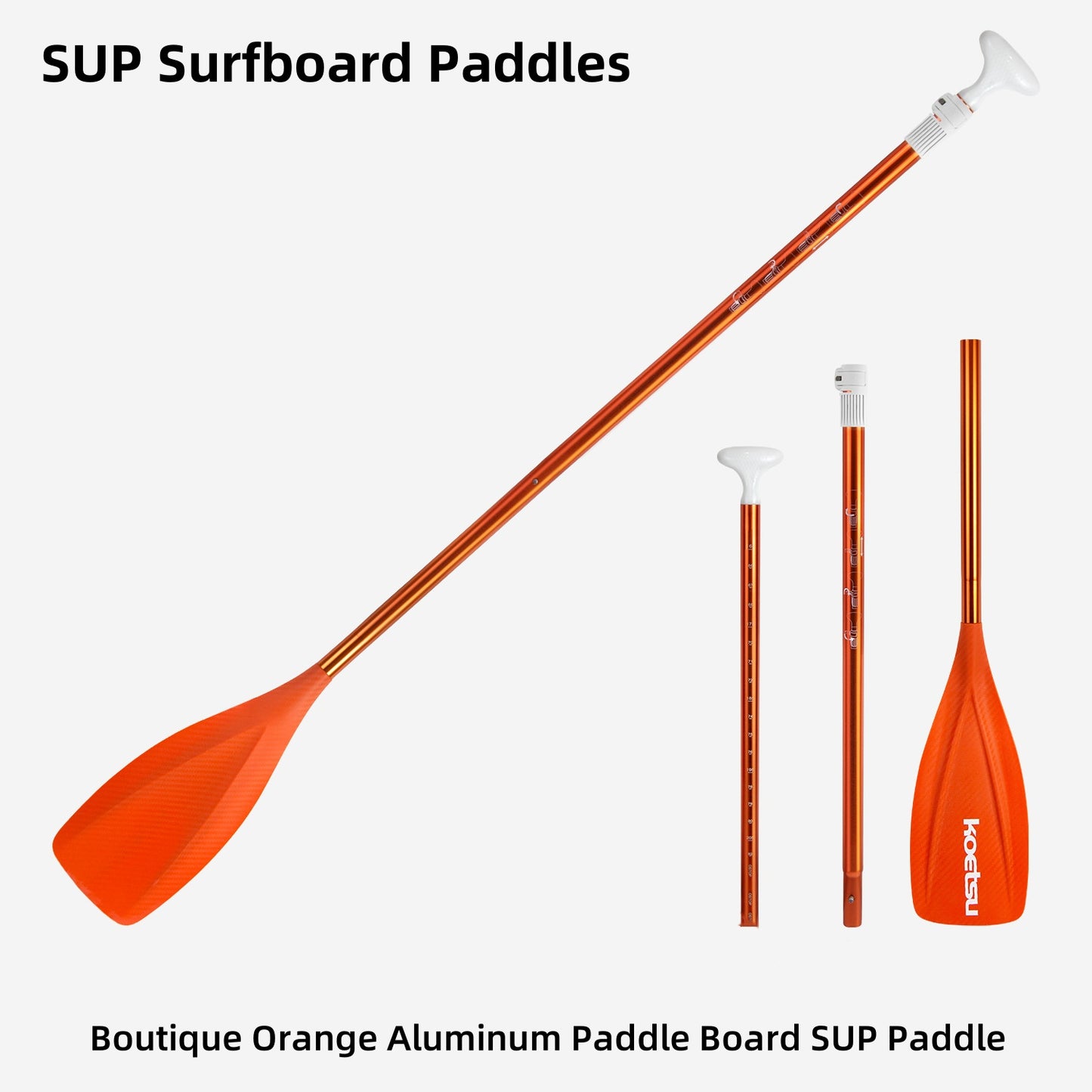 Aluminum orange single and double head dual purpose paddle kayak paddle combo sup paddle