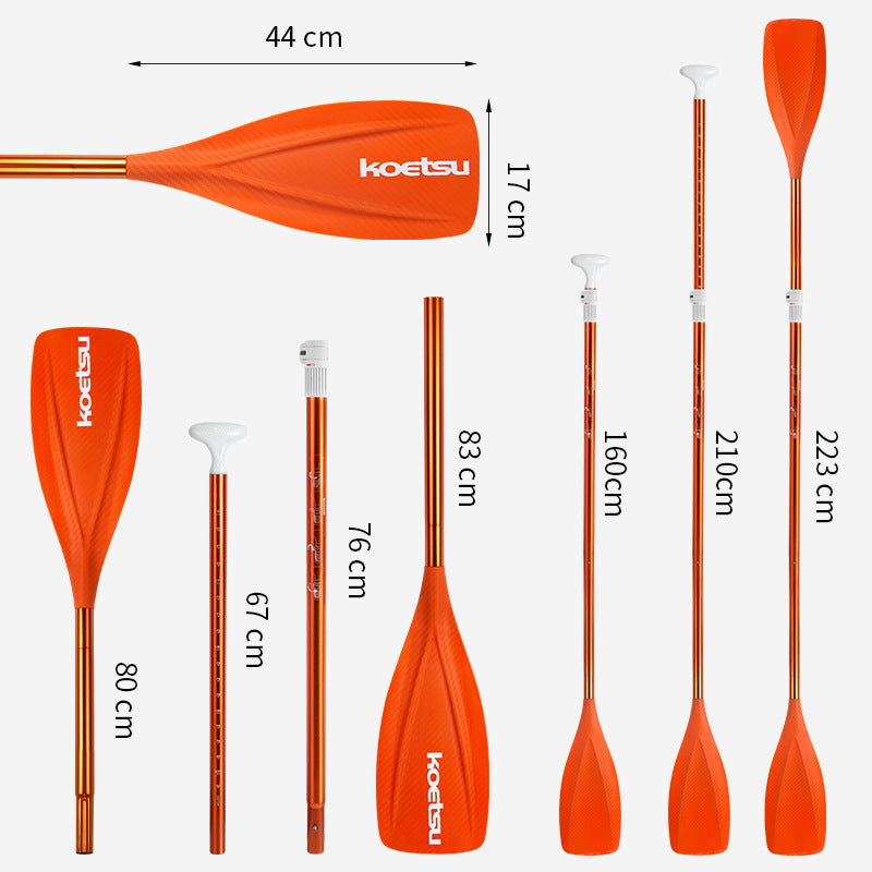 Aluminum orange single and double head dual purpose paddle kayak paddle combo sup paddle