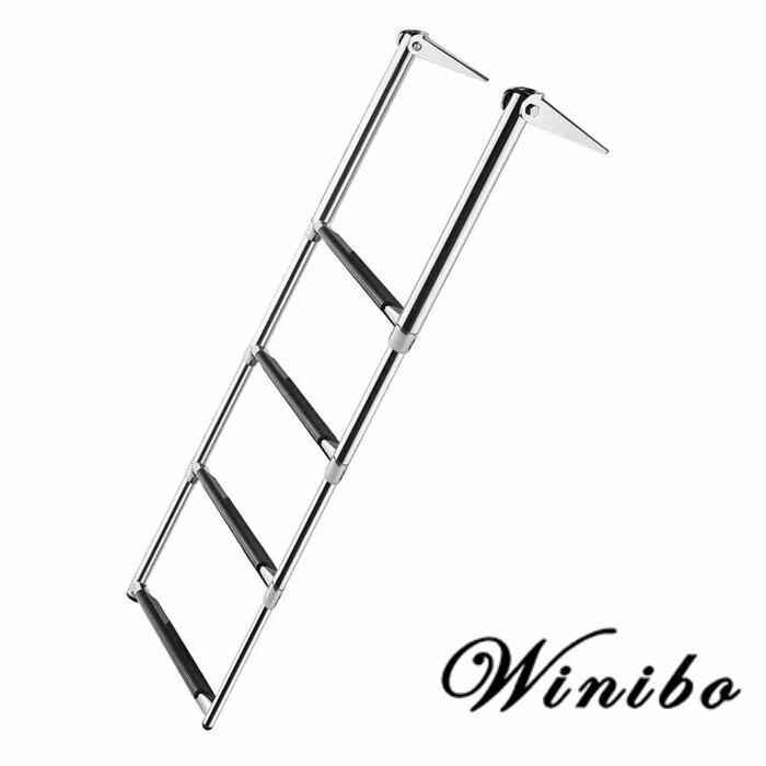 Yacht stainless steel sewer ladder 2/3/4 stainless steel telescopic ladder Deck ladder