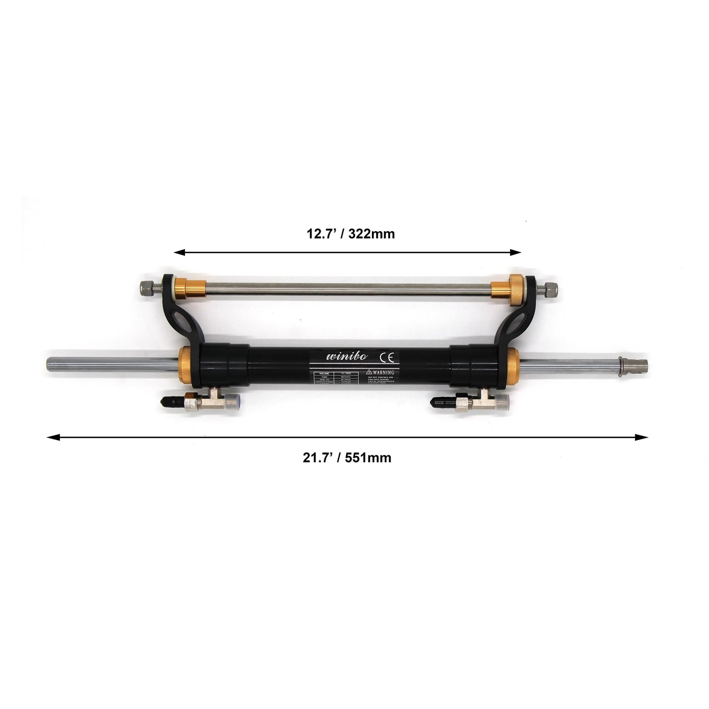 Winibo ZA0301 Boat Hydraulic Steering Kit for Outboard up to 90HP