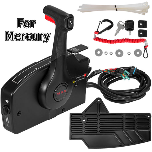 Winibo 881170A15 Outboard Remote Control Box Throttle Shifter With 8 Pin 15ft Harness Fit For Mercury